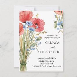 Convite para Festas de noivado Floral