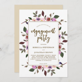 Convite para festas de noivado floral bonito