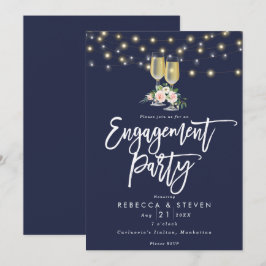 convite para festas de noivado floral de marinho r