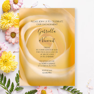 Convite para Festas de noivado Floral de Rosa Bran