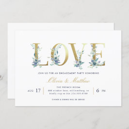 Convite para Festas de noivado Floral Luxe