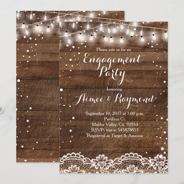 Convite para Festas de noivado Russas de Inverno (Frente/Verso)