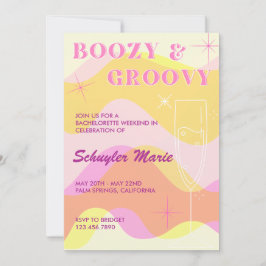 Convite para Festas de solteira Boozy & Groovy