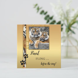 Convite para Festas de solteira de Tigre Dourado A
