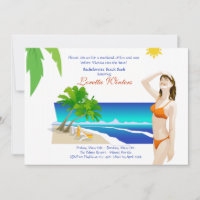 Convite para Festas de solteira Tropical Sun