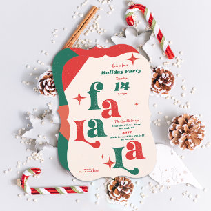Convite para Festas Férias Fa La La Christmas Card