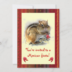 Convite para Fiesta Mexicano Chipmunk