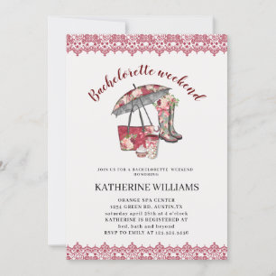 Convite para fim de semana de Bachelorette e renda