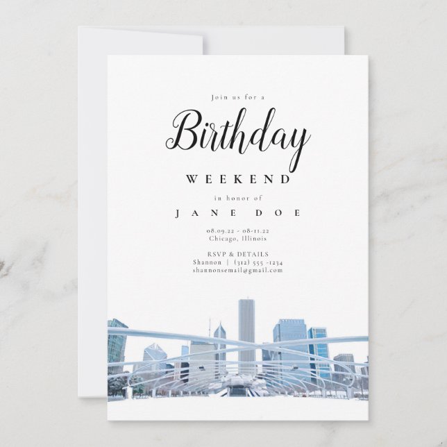 Convite para Fim de Semana de Birthday do Skyline  (Frente)