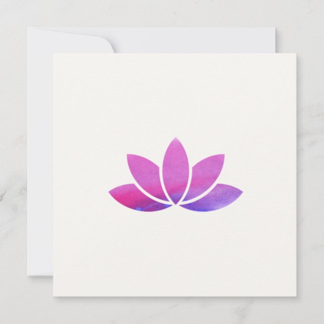 Convite para Flor do Lotus Watercolor (Frente)