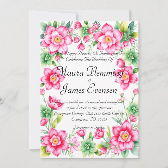 Convite para Flor Rosa (Frente)