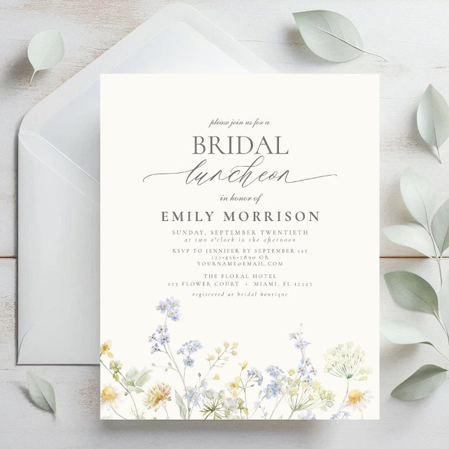 Convite para flor selvagem de Bridal de Orçamento (Criador carregado)