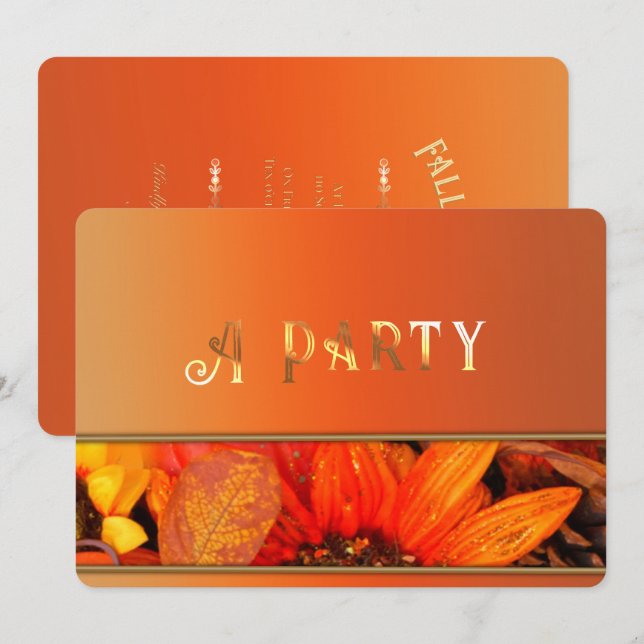 Convite para Florais de outono (Frente/Verso)