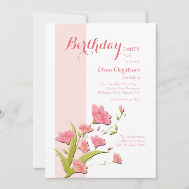 Convite para Flores de Alstroemeria (Frente)