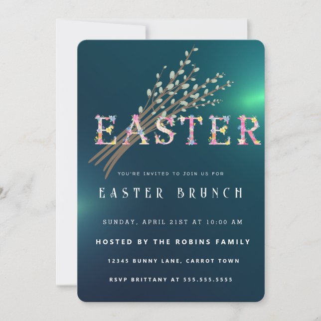 Convite para Flores de Corte de páscoa (Frente)