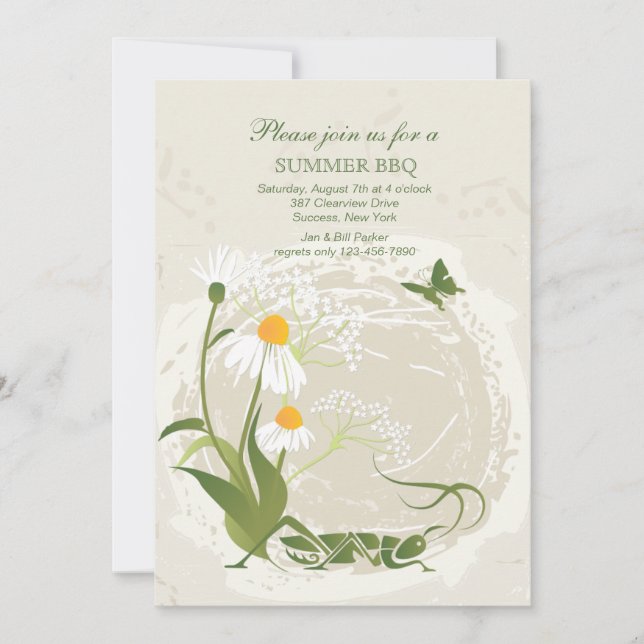 Convite para Flores de Verão (Frente)