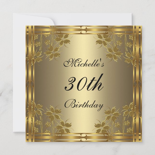 Convite para Flores Douradas e Douradas de Bronze  (Frente)