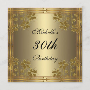 Convite para Flores Douradas e Douradas de Bronze 