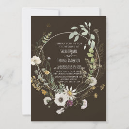 Convite para Flores Selvagens de Cor Suave Castanh