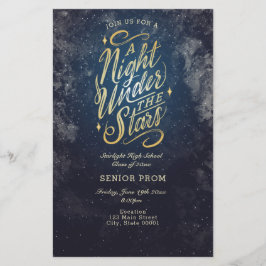 Convite para Flyer de Evento Uma Noite Sob as Estr