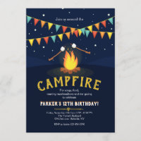 Convite para Fogueira e Marshmallows