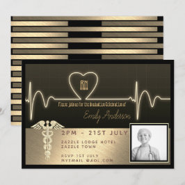 Convite para Formando de Enfermeira - FOTO Dourada