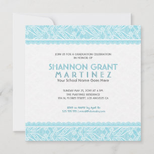 Convite para Formando Elegante de rendas e Ornamen