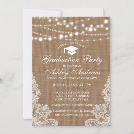 Convite Para Formatação De Luzes De Burlap Rustic 