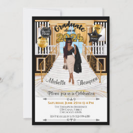 Convite para formatura Anúncio afro-americano