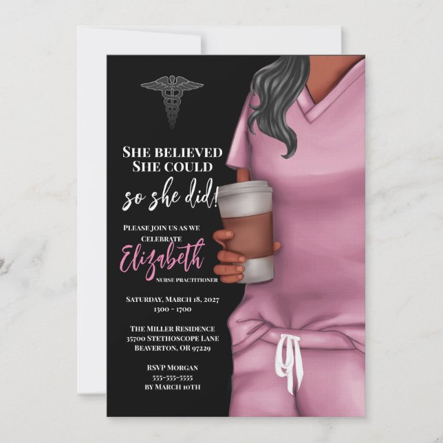 Convite para formatura escolar de enfermagem de es (Frente)