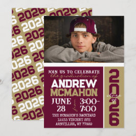 Convite para Foto para Graduação em Borgonha e Bro