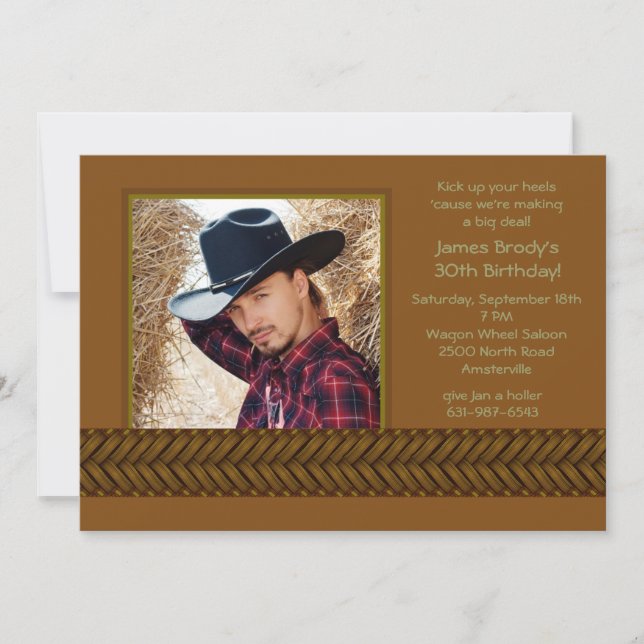 Convite para Foto Rattan Braid (Frente)