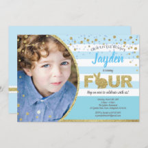 Convite para fotografia de 4 anos de Bunny Boy em