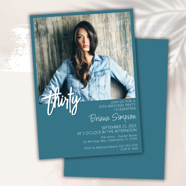 Convite para Fotografia de aniversário de 30 anos  (Criador carregado)