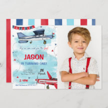 Convite para Fotografia de Avião Editável