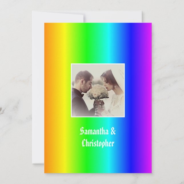 convite para fotografia de casamento orgulho gay (Verso)