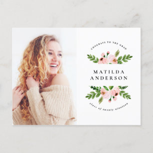 Convite para fotografia de graduação de cor floral