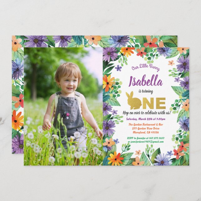 Convite para fotografia de Páscoa festa de anivers (Frente/Verso)