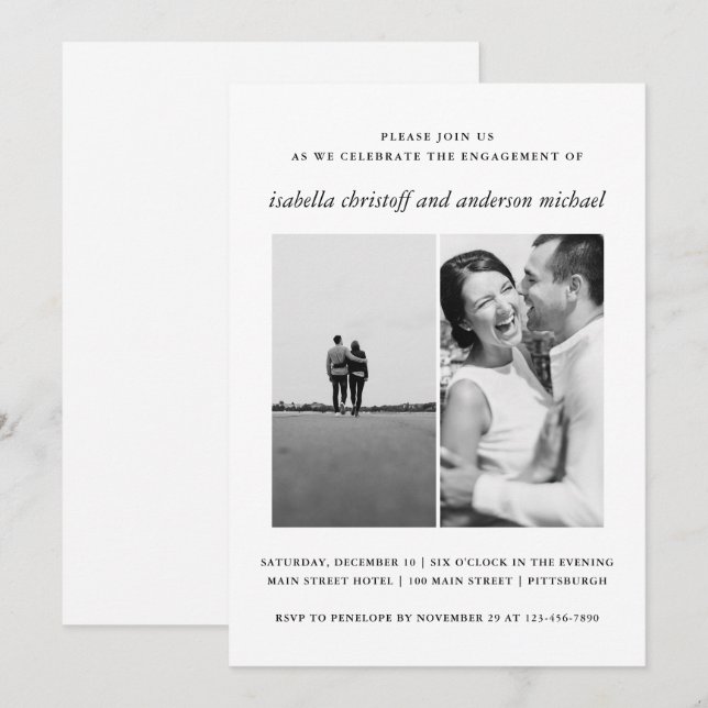 Convite para Fotografia do Noivado de Casamento Br (Frente/Verso)