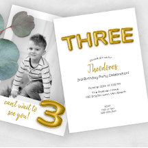 Convite para Fotografia do Terceiro Aniversário do