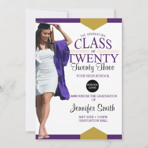 Convite para Fotografia para Graduação Dourada Rox