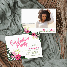 Convite para Fotografia para Graduação Floral Trop