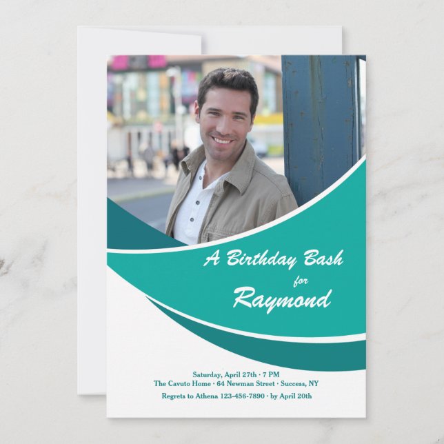 Convite para Fotografia Teal Moderno (Frente)