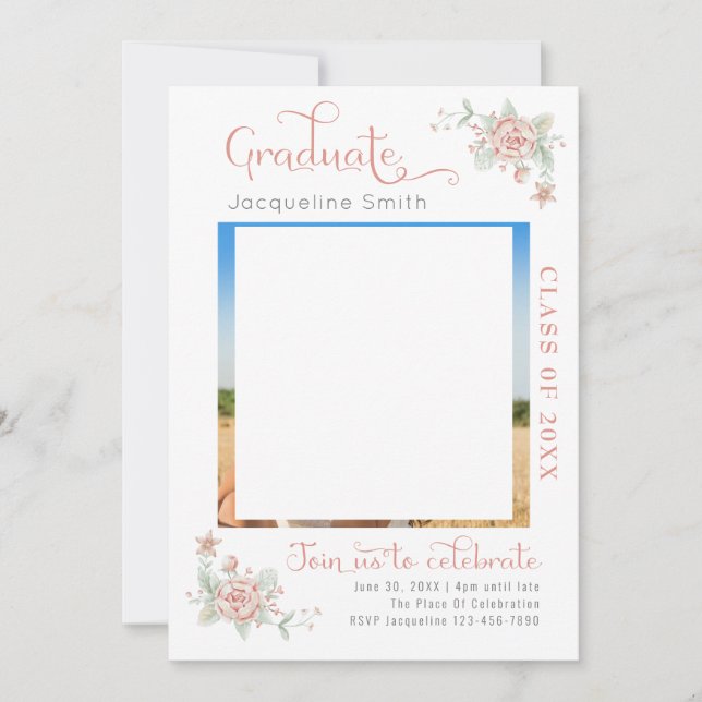 Convite para Fotografias de Festa de formatura Flo (Frente)