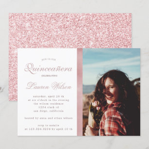 Convite para Fotografias de Quinceanera Dourada e