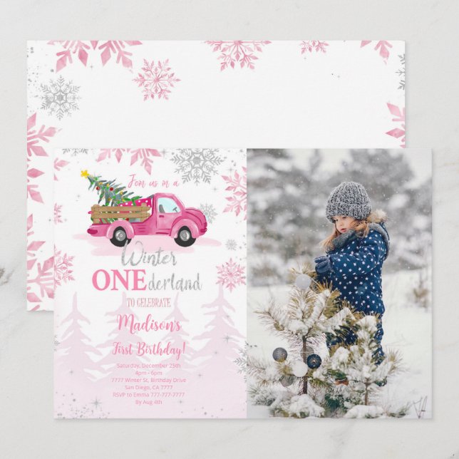 Convite para Fotografias Editável no Wonderland de (Frente/Verso)