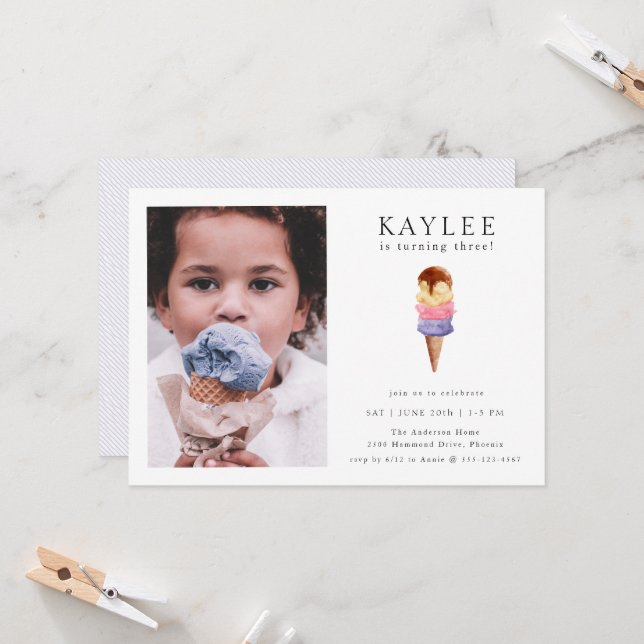 Convite para fotos da Festa de aniversário do sorv (Frente/Verso In Situ)