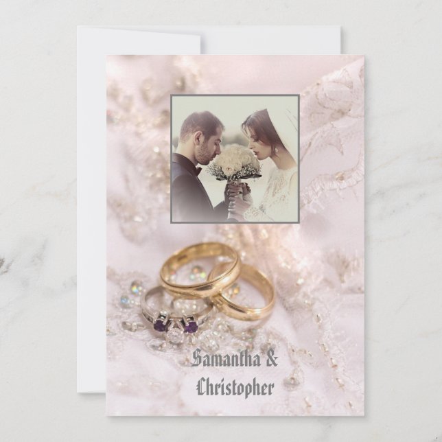 Convite para fotos de anéis de casamento (Verso)