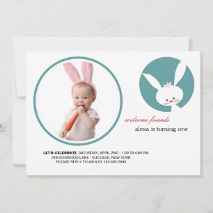 Convite para fotos de aniversário de Bunny
