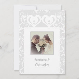 Convite para fotos de casamento cortadas em cinza